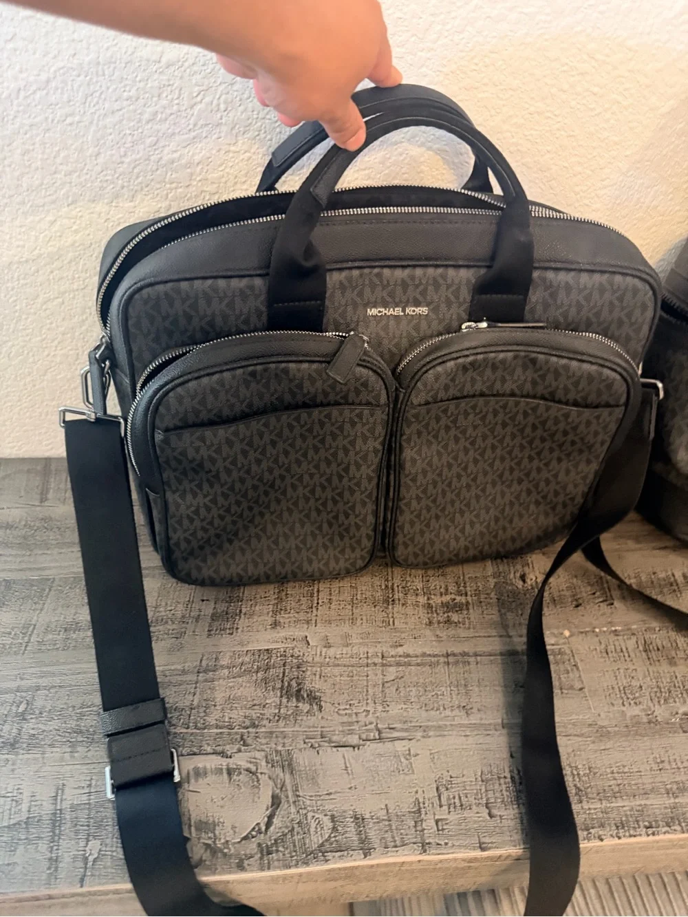 Michael Kors Men's cooper signature coated canvas Laptop Briefcase